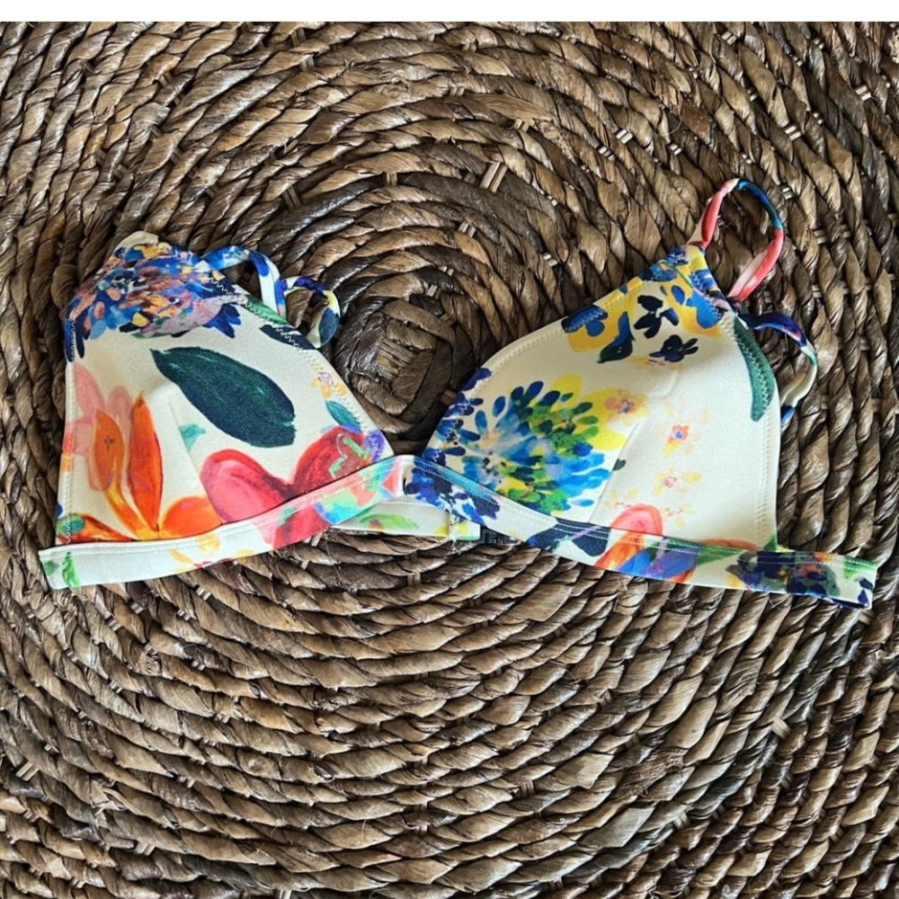 Triangl Neoprene Floral Bikini Top